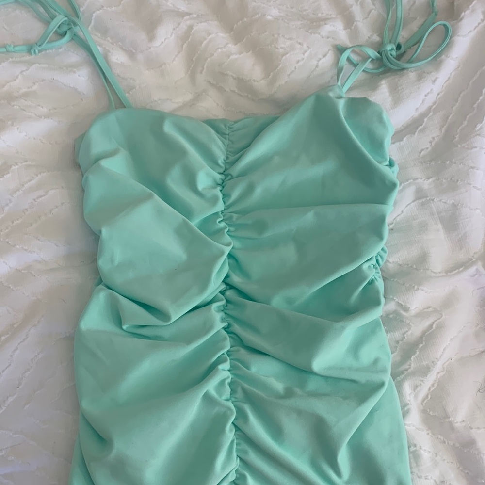 Teal blue homecoming dress